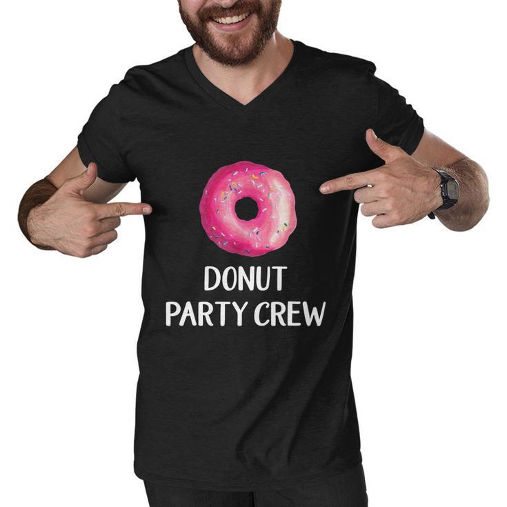 Donut Party Crew Funny Gift Donut Birthday Party Favors Men V-Neck Tshirt