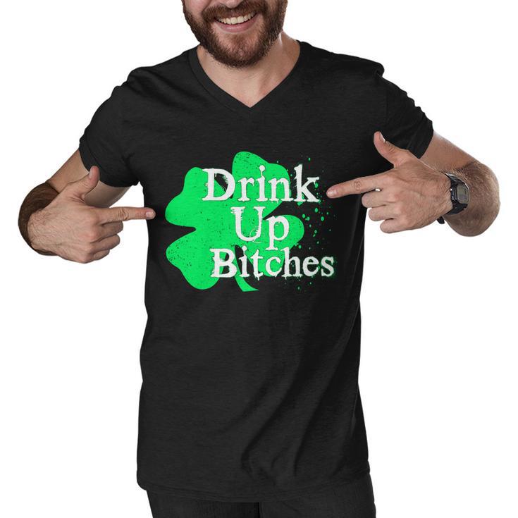 Drink Up Bitches St Patricks Day Clover Tshirt Men V-Neck Tshirt