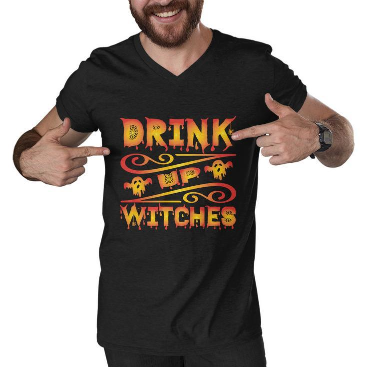 Drink Up Witches Halloween Quote V4 Men V-Neck Tshirt