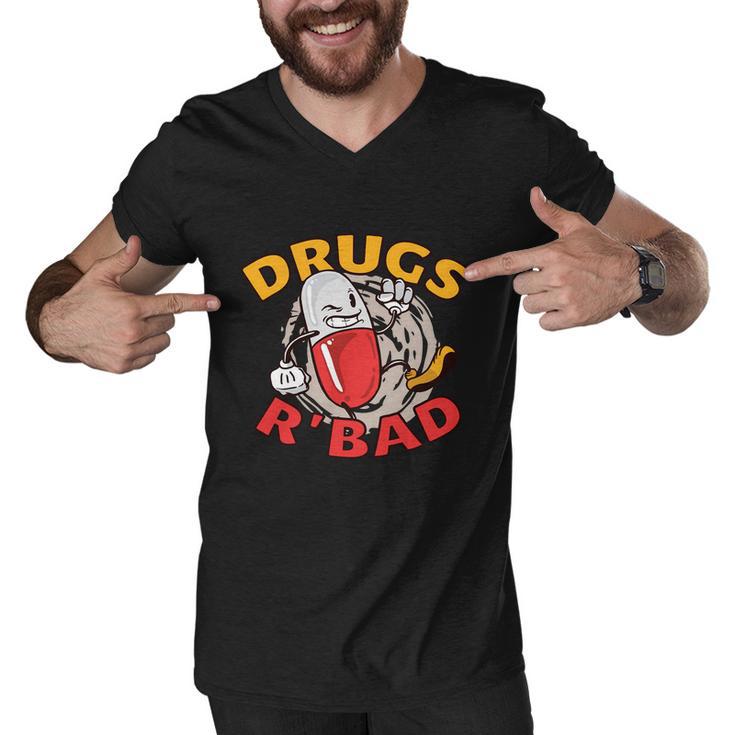 Drugs R Bad Men V-Neck Tshirt