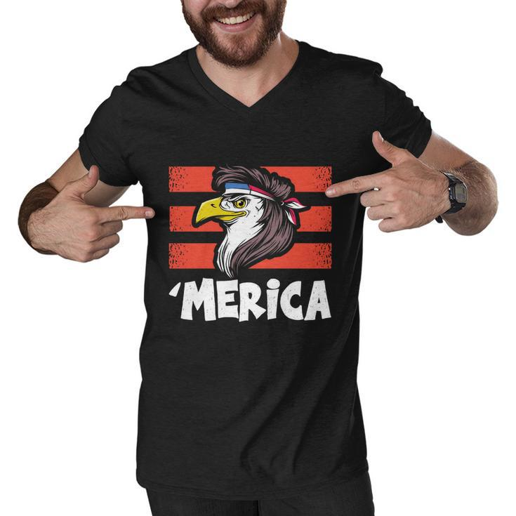 Eagle Mullet 4Th Of July 2021Gift Usa American Flag Merica Cool Gift Men V-Neck Tshirt
