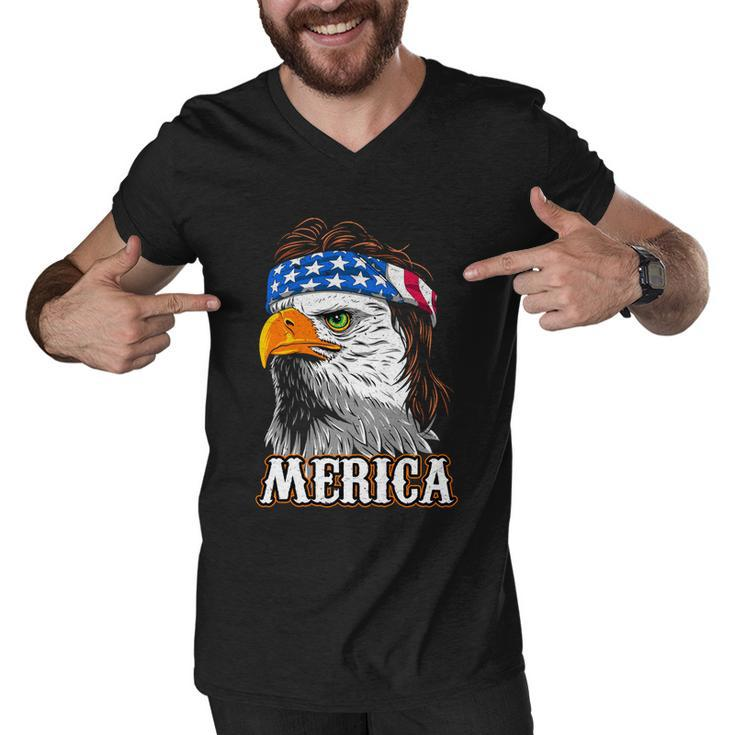 Eagle Mullet 4Th Of July Cool Gift Usa American Flag Merica Gift Men V-Neck Tshirt