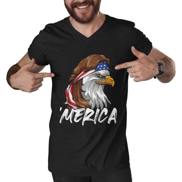 Eagle Mullet Merica 4Th Of July Usa American Flag Patriotic Great Gift Men V-Neck Tshirt