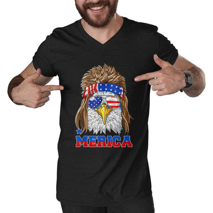 Eagle Mullet Merica Shirt Men 4Th Of July American Flag Usa Men V-Neck Tshirt