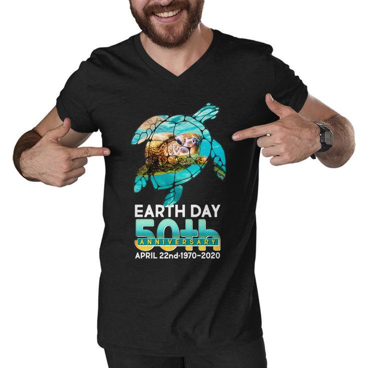 Earth Day 50Th Anniversary Turtle Tshirt Men V-Neck Tshirt