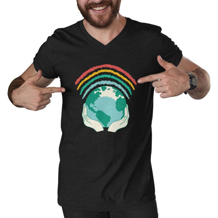Earth Rainbow V2 Men V-Neck Tshirt
