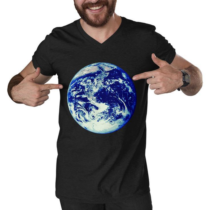 Earth World Tshirt Men V-Neck Tshirt