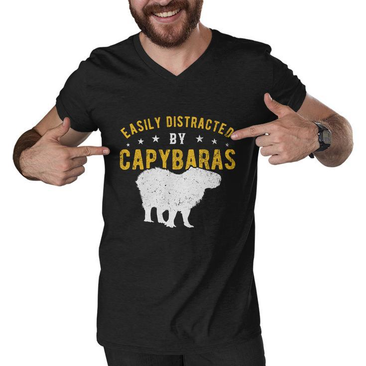 Easily Distracted By Capybaras Gift Men V-Neck Tshirt