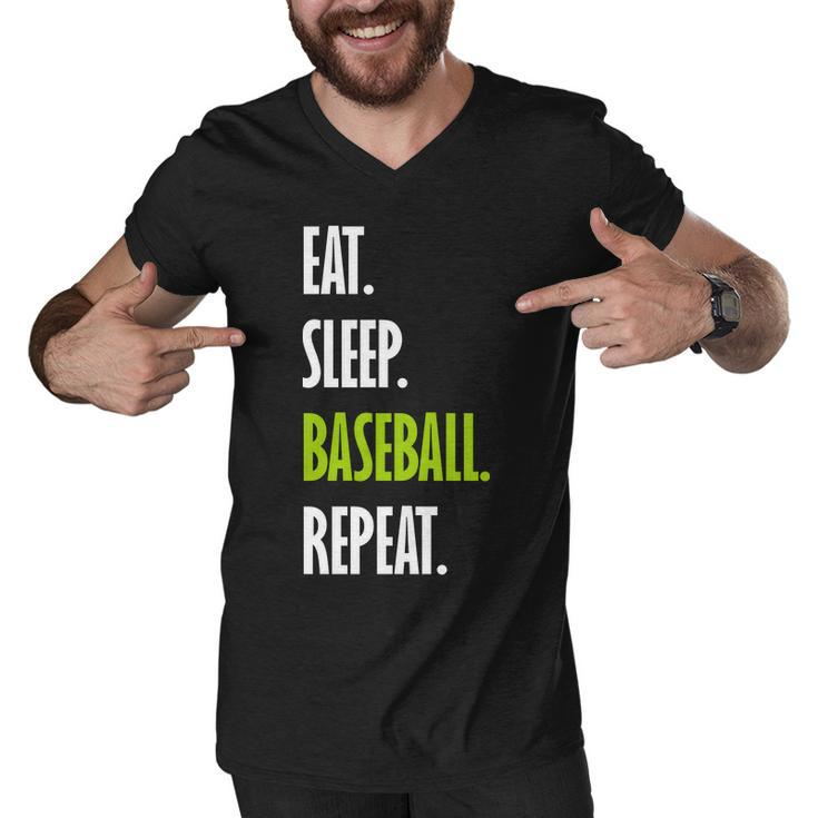 Eat Sleep Baseball Repeat V2 Men V-Neck Tshirt