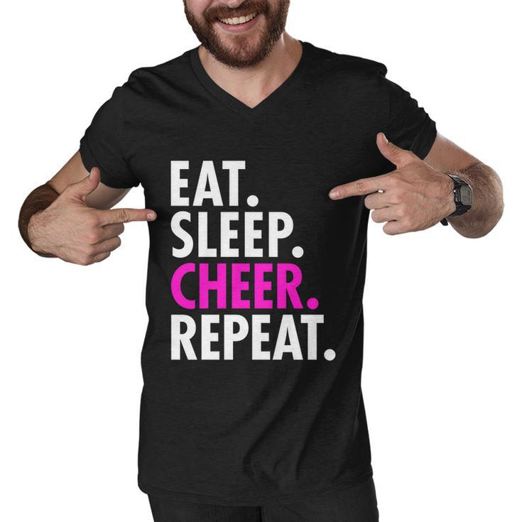 Eat Sleep Cheer Repeat Cheerleading Girls Women Gift Cute Great Gift Men V-Neck Tshirt