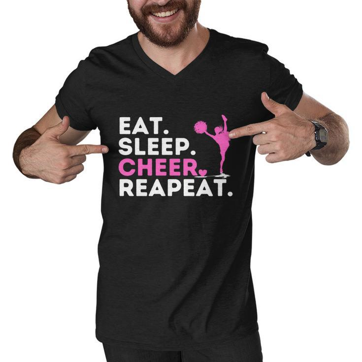 Eat Sleep Cheer Repeat Meaningful Gift Cheerleader Cheerleading Cheering Gift Men V-Neck Tshirt
