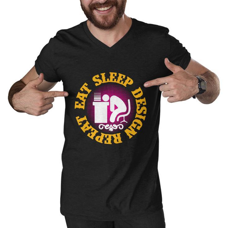 Eat Sleep Design Repeat Halloween Quote Men V-Neck Tshirt