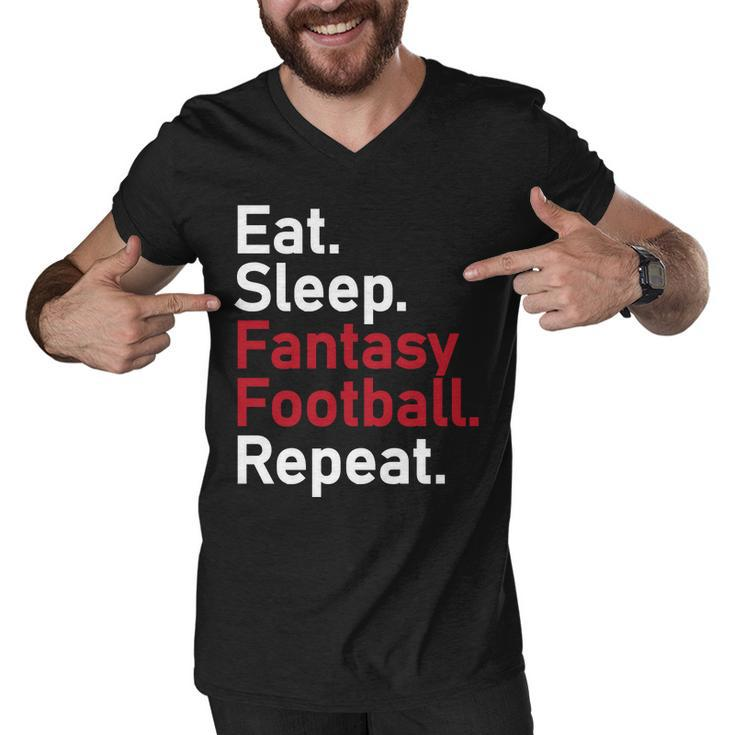 Eat Sleep Fantasy Football Repeat Tshirt Men V-Neck Tshirt