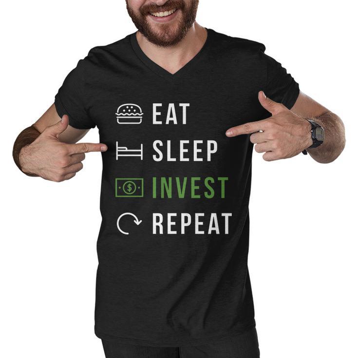 Eat Sleep Invest Repeat V2 Men V-Neck Tshirt