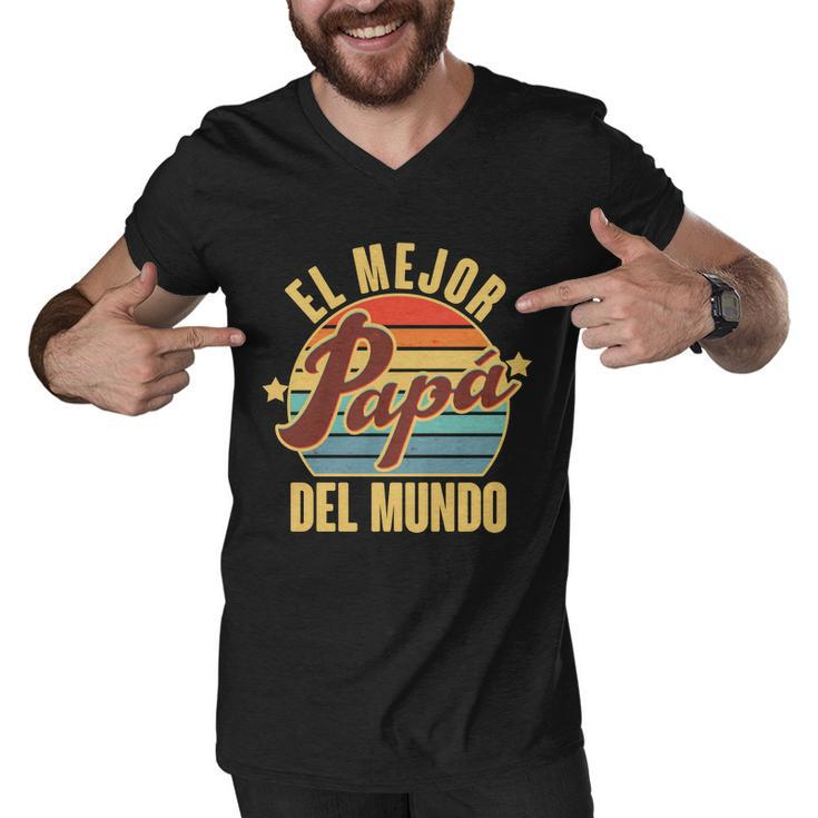 El Mejor Papá Del Mundo Vintage Tshirt Men V-Neck Tshirt