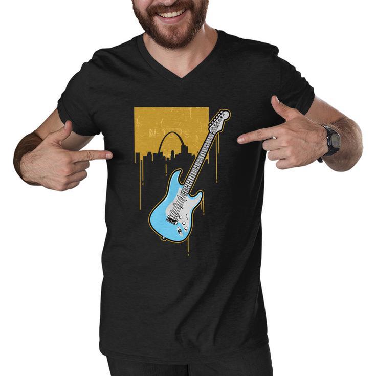 Electric Guitar Musical Instrument Men V-Neck Tshirt