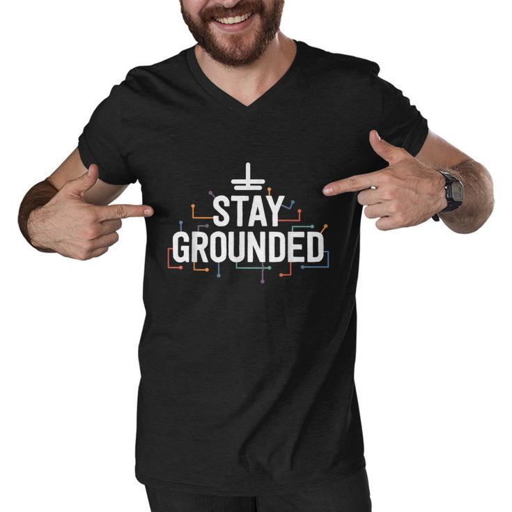 Electrician Gifts For Men Funny Electrical Stay Grounded Men V-Neck Tshirt