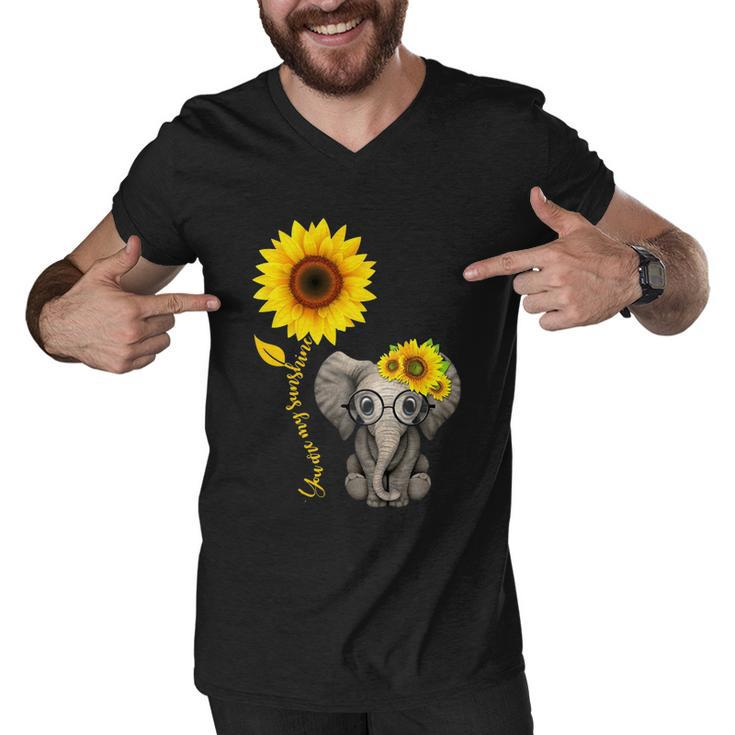 Elephant Sunflower You Are My Sunshine V2 Men V-Neck Tshirt