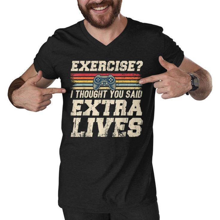 Extra Lives Funny Video Game Controller Retro Gamer Boys  V2 Men V-Neck Tshirt