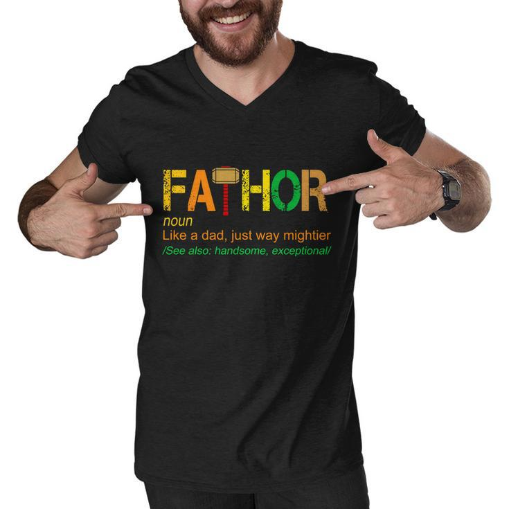 Fa-Thor Like Dad Just Way Mightier Tshirt Men V-Neck Tshirt