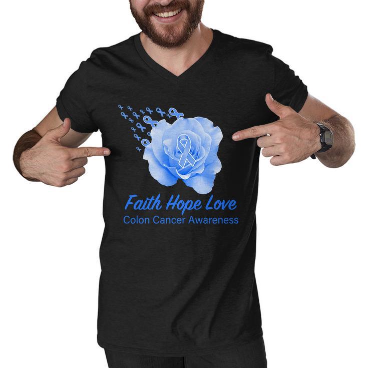 Faith Hope Love Colon Cancer Awareness Men V-Neck Tshirt