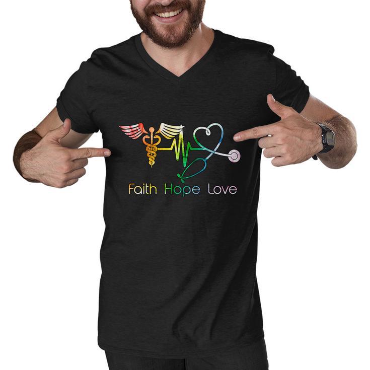 Faith Hope Love Nurse Men V-Neck Tshirt