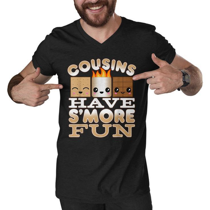 Family Camping  For Kids Cousins Have Smore Fun  Men V-Neck Tshirt