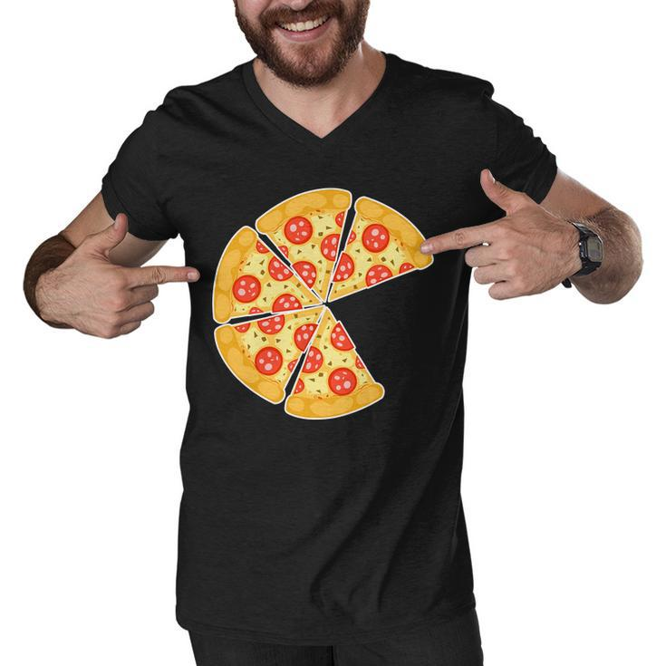 Family Matching Pizza With Missing Slice Parents Tshirt Men V-Neck Tshirt
