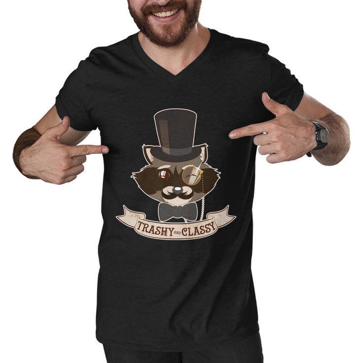Fancy Trashy Classy Raccoon Graphic Design Printed Casual Daily Basic Men V-Neck Tshirt