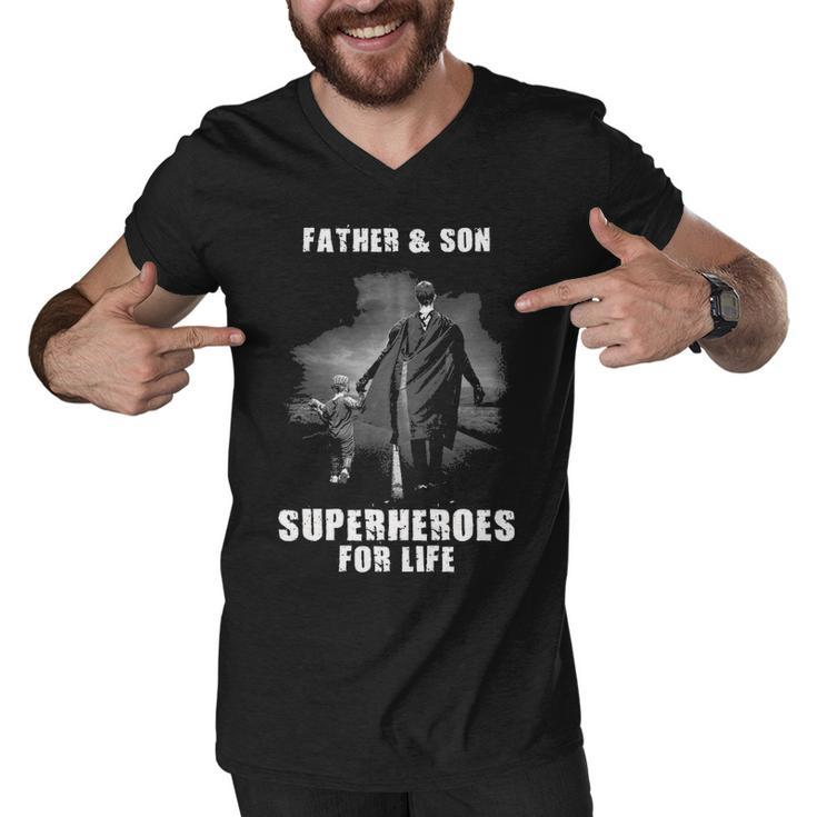 Father And Son - Superheroes Men V-Neck Tshirt