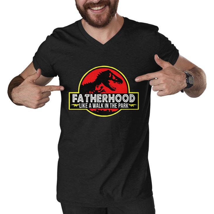 Fatherhood Like A Walk In The Park Tshirt Men V-Neck Tshirt