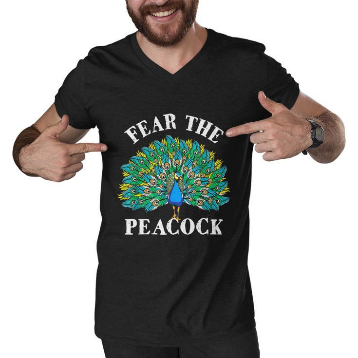 Fear The Peacock Zookeeper Ornithologist Bird Lover Tshirt Men V-Neck Tshirt