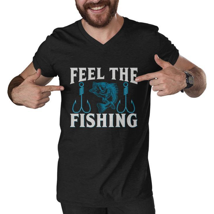Feel The Fishing Men V-Neck Tshirt