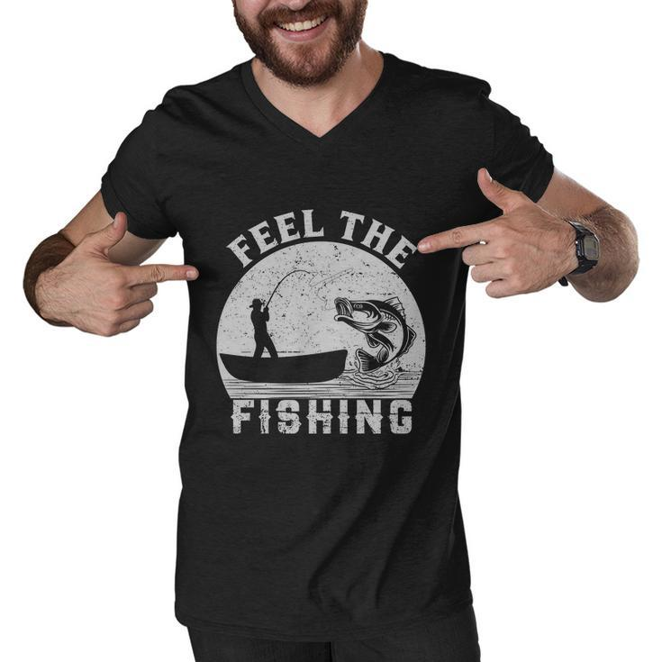 Feel The Fishing Men V-Neck Tshirt