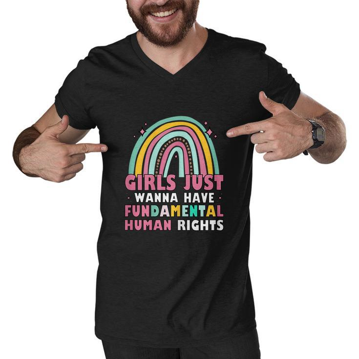 Feminist Girls Just Wanna Have Fundamental Rights Men V-Neck Tshirt