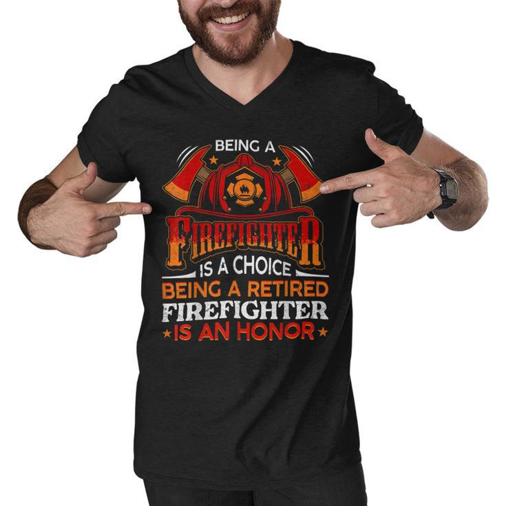 Firefighter Funny Gift Heroic Fireman Gift Idea Retired Firefighter Men V-Neck Tshirt