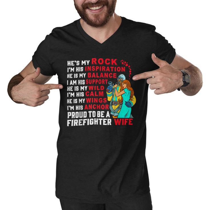 Firefighter Proud To Be A Firefighter Wife Fathers Day Men V-Neck Tshirt