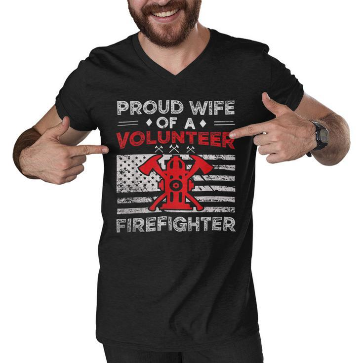 Firefighter Proud Wife Of A Volunteer Firefighter Fire Wife V2 Men V-Neck Tshirt