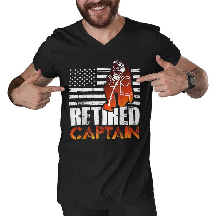 Firefighter Retired American Firefighter Captain Retirement Men V-Neck Tshirt