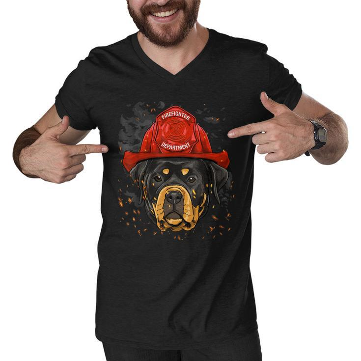 Firefighter Rottweiler Firefighter Rottweiler Dog Lover Men V-Neck Tshirt