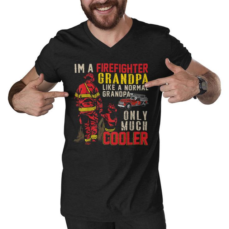 Firefighter Vintage Im A Firefighter Grandpa Definition Much Cooler Men V-Neck Tshirt
