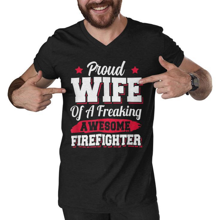 Firefighter Volunteer Fireman Firefighter Wife V2 Men V-Neck Tshirt