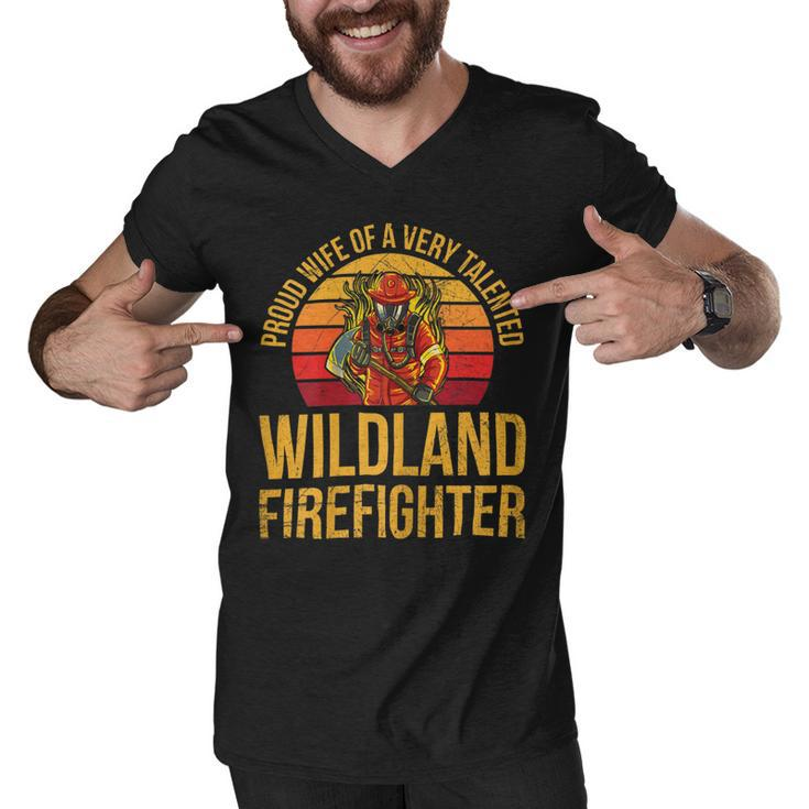 Firefighter Wildland Firefighting Design For A Wife Of A Firefighter Men V-Neck Tshirt