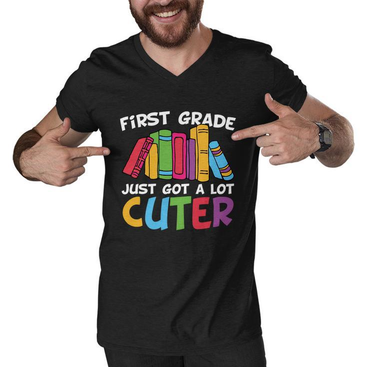 First Grade Just Got A Lot Cuter Back To School First Day Of School Men V-Neck Tshirt
