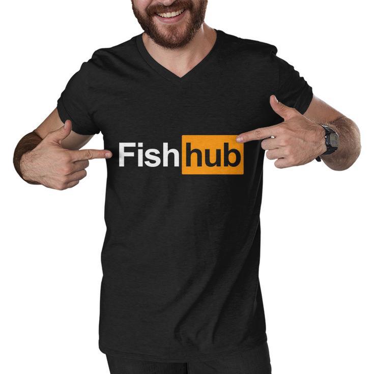 Fish Hub Tshirt Men V-Neck Tshirt