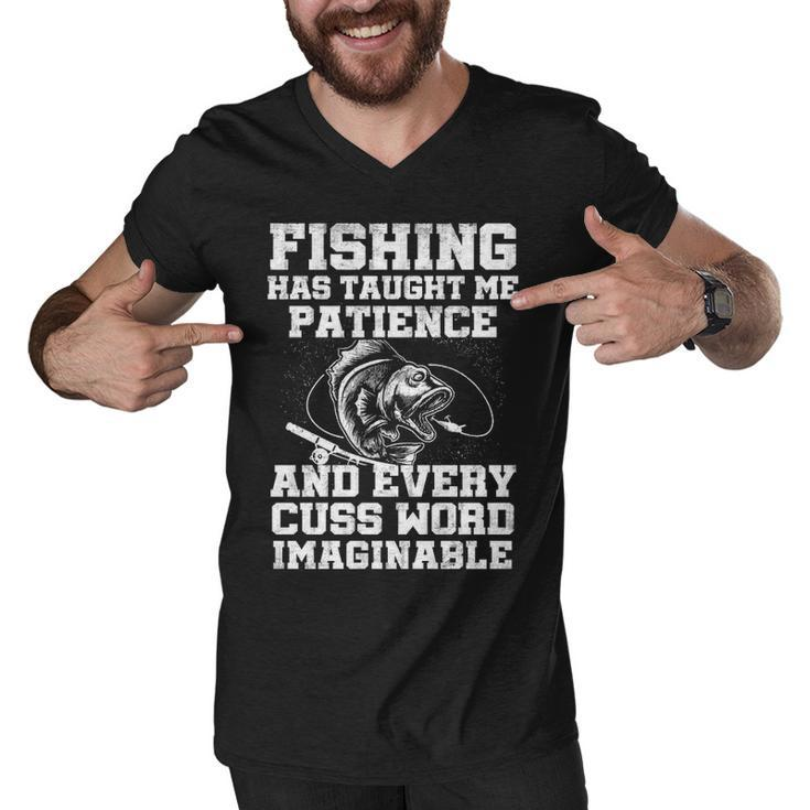 Fishing Has Taught Me Patience Men V-Neck Tshirt