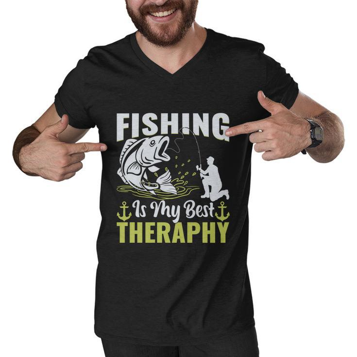 Fishing Is My Best Therapy Men V-Neck Tshirt