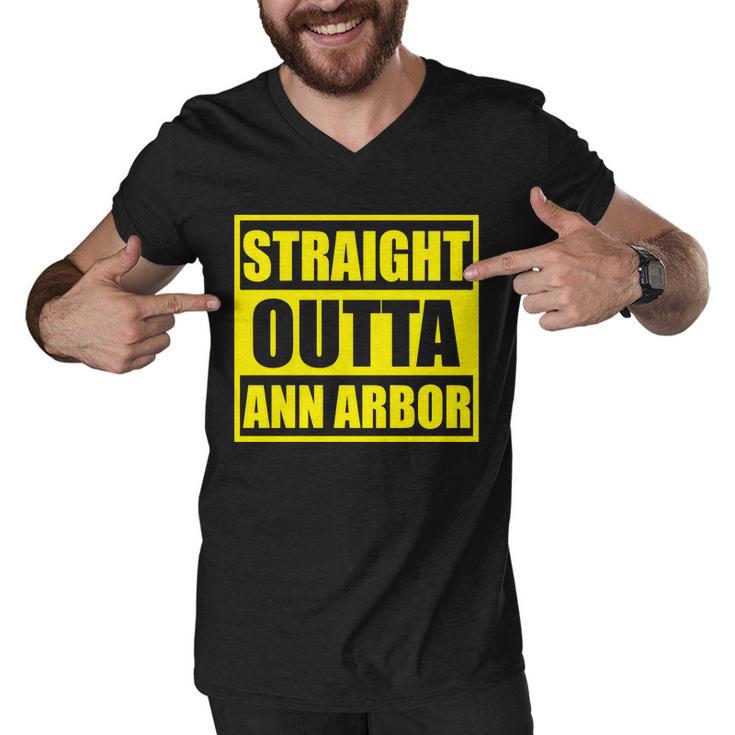 Football Straight Outta Ann Arbor Michigan Men V-Neck Tshirt