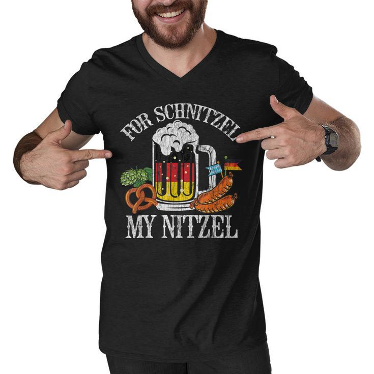 For Schnitzel My Nitzel Funny Oktoberfest German Beer Wurst  Men V-Neck Tshirt