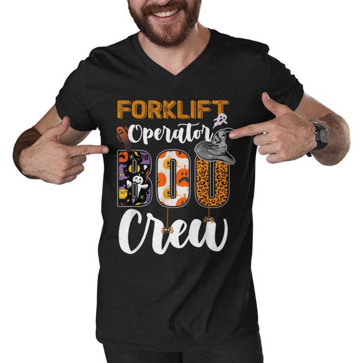 Forklift Operator Boo Crew Ghost Funny Halloween Matching  Men V-Neck Tshirt